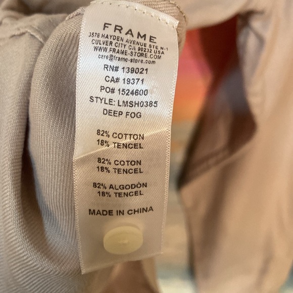 🔥EC🔥FRAME Cotton/Lycocel Collared Button Down Shirt. - Picture 5 of 8